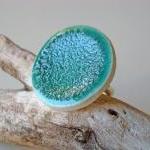 Round Turquoise Ring, fashi..