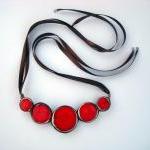 Red Statement Necklace Cer..