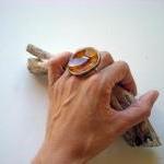 Round brown ring, fashion j..