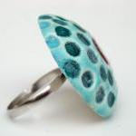 Red and turquoise ring, cer..