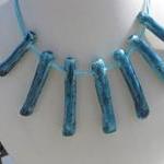Blue line ceramic necklace