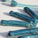 Blue line ceramic necklace
