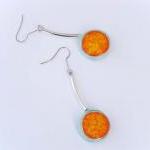 Orange and aqua earrings, s..