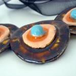 ceramic Necklace honey oran..