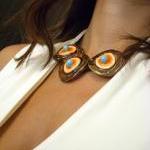 ceramic Necklace honey oran..