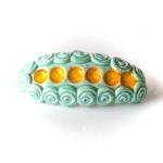 Aqua and yellow barrette, c..