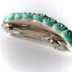 Aqua and yellow barrette, c..